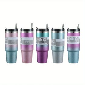 Random Color Delivery Diamond Paint Ice Cup Stainless Steel Cup Car Travel Insulation Cold Coffee Cup Water Bottle (SKU: 20oz)