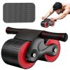 1pc Rebound Abdominal Roller Wheel For Abdominal Exercise Fitness With Knee Mat; Home Fitness Equipment For Abs Workout