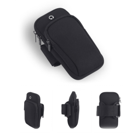 Universal 6.5'' Running Sport Armband Bag Waterproof Arm Bag Mobile Phone Bag Case Fitness Gym Arm Band For IPhone Samsung Huawe (Color: Black)