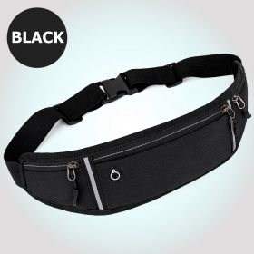 Small Fitness Waist Bag (Fit Up To 75kg) With Adjustable Strap For Hiking Running Outdoor Traveling (Color: Black)