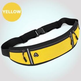 Small Fitness Waist Bag (Fit Up To 75kg) With Adjustable Strap For Hiking Running Outdoor Traveling (Color: Yellow)