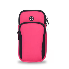 Universal 6.5'' Running Sport Armband Bag Waterproof Arm Bag Mobile Phone Bag Case Fitness Gym Arm Band For IPhone Samsung Huawe (Color: Pink)
