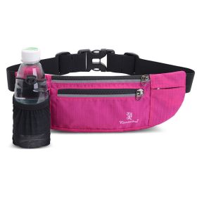 1pc Unisex Water Bottle Waist Bag; Multifunctional Elastic Phone Belt Bag; Fitness Training Equipment For Outdoor Sports Running (Color: Rose Red)