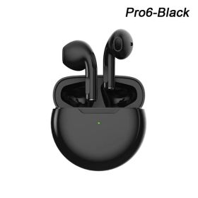Air Pro 6 TWS Wireless Headphones with Mic Fone Bluetooth Earphones Sport Earbuds Pro6 J6 Headset for Apple iPhone Xiaomi Huawei (Color: Black)