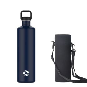 2L Stainless Steel Water Bottle | 2 Litre Single Wall Water Uninsulated Canteen | Eco Friendly Reusable Bottle (Color: Blue)