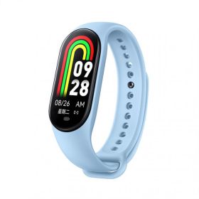 2023 New M8 Smart Watch Sports Fitness Watches Men Women Smart Bracelet (Color: Light Blue)