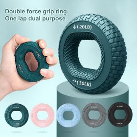 Hand Grip Strengthener, Grip Strength Trainer And Finger Exerciser Silicone Adjustable Hand Grip 20-80LB Gripping Ring (Color: Atrovirens)