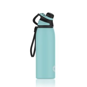 Healter 20oz Leakproof Free Drinking Water Bottle with Spout Lid for;  600ml Stainless Steel Sports Water Bottle for Fitness;  Gym and Outdoor Sports (Color: Green)