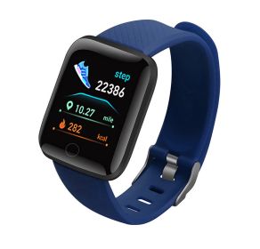 Smart Watch Heart Rate Sleep Monitoring Blood Pressure Smartwatch Men Women Fitness Tracker Watch For Android IOS (Color: Blue)