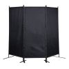 6 Ft Modern Room Divider, 3-Panel Folding Privacy Screen w/ Metal Standing, Portable Wall Partition XH