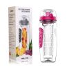 Fruit Infuser Water Bottle 32OZ Juice Shaker Sport w/ Flip Top Lid Anti-Slip Grips For Office Home Sport Running Walking Hiking