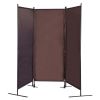 6 Ft Modern Room Divider, 3-Panel Folding Privacy Screen w/ Metal Standing, Portable Wall Partition XH