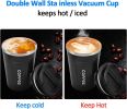 12 oz Stainless Steel Vacuum Insulated Tumbler - Coffee Travel Mug Spill Proof with Lid - Thermos Cup for Keep Hot/Ice Coffee; Tea and Beer