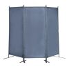 6 Ft Modern Room Divider, 3-Panel Folding Privacy Screen w/ Metal Standing, Portable Wall Partition XH