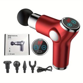 32 Speed High Frequency Massage Gun Mini (Color: Red)