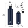 2L Stainless Steel Water Bottle | 2 Litre Single Wall Water Uninsulated Canteen | Eco Friendly Reusable Bottle