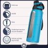 Healter 20oz Leakproof Free Drinking Water Bottle with Spout Lid for;  600ml Stainless Steel Sports Water Bottle for Fitness;  Gym and Outdoor Sports